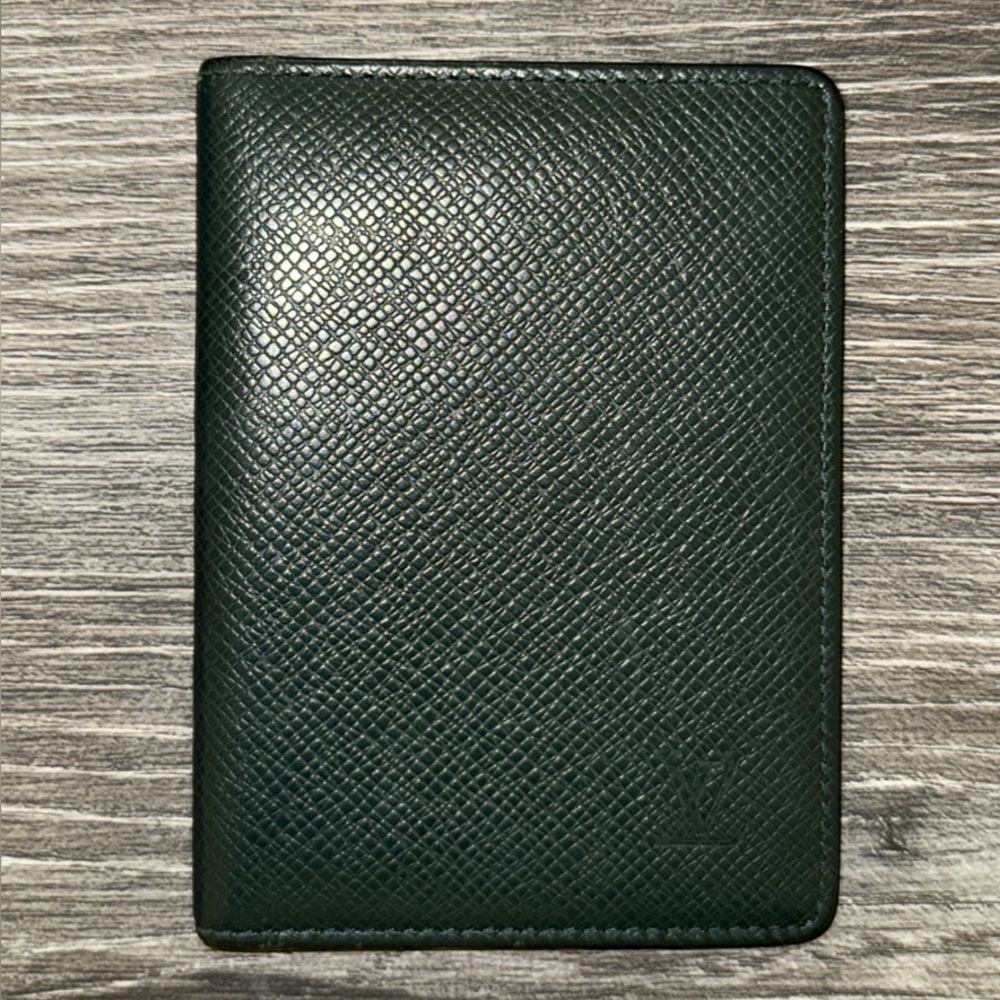 Louis Vuitton Green Taiga Bifold Card Case